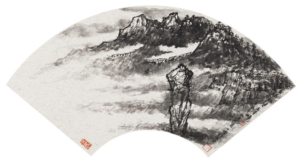 31--三清山系列之二十一 尺寸46x24cm 年代 2017 材料 卡纸 水墨.jpg